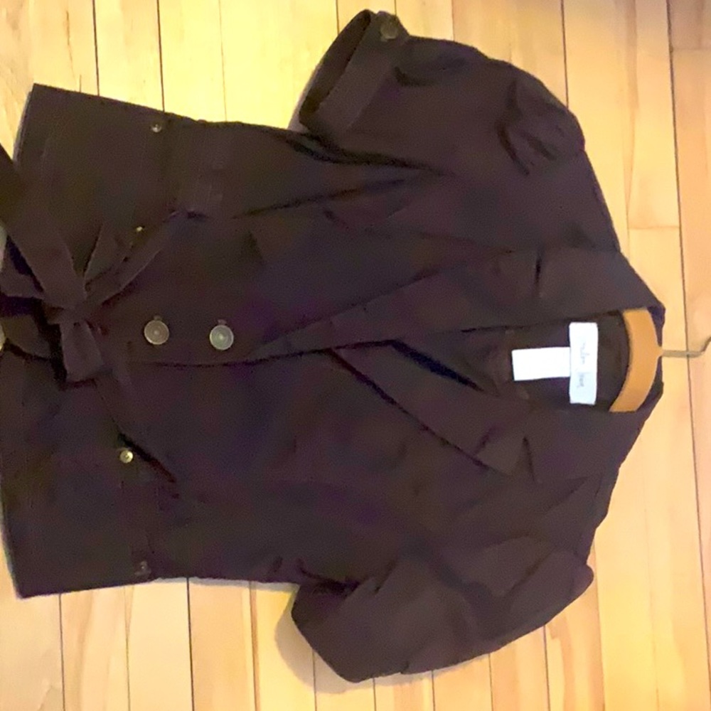 BROWN, SHORT SLEEVE CROP JACKET, NWOT,COTTON & SPANDEX VELT